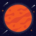 Flat Mars Planet Royalty Free Stock Photo