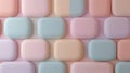 Flat matte pattern of rounded rectangles in pastel tones with subtle depth effect Royalty Free Stock Photo