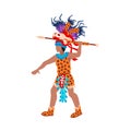 Flat Mayan Warrior Royalty Free Stock Photo