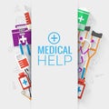 Flat medical equipment set icons concept background. vector illustration design