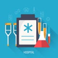 Flat medical equipment set icons concept Royalty Free Stock Photo