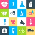 Flat medical equipment set icons concept background. vector illustration design for web and mobile template Royalty Free Stock Photo