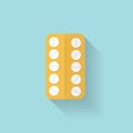 Flat medical pills icon. Tablets symbol. Health care.