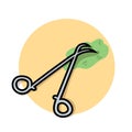 Flat medical scissors. Cartoon design icon. Flat vector illustration. Isolated on white background. Royalty Free Stock Photo