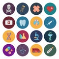 16 flat medicine icons