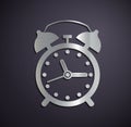 Flat metallic logo alarm clock.