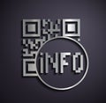 Flat metallic logo qr code.