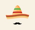 Flat mexican hat vector icon