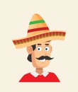 Flat mexican hat vector icon