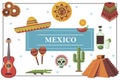 Flat Mexico Elements Colorful Concept