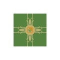 Flat Microelectronics Circuits. Circuit board vector, green background