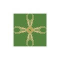 Flat Microelectronics Circuits. Circuit board vector, green background