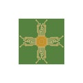 Flat Microelectronics Circuits. Circuit board vector, green background