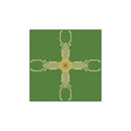 Flat Microelectronics Circuits. Circuit board vector, green background