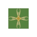 Flat Microelectronics Circuits. Circuit board vector, green background