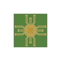 Flat Microelectronics Circuits. Circuit board vector, green background