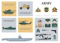 Flat Military Composition Royalty Free Stock Photo