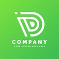 Flat minimal initial dd letter logo