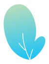 Flat minimal leaf of bush, shrub, tree, wild plant icon. Cartoon park or garden, spring landscape element. Environmental