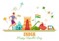 Flat minimal simplistic background for 26 January Happy Republic Day of India