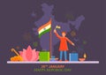 Flat minimal simplistic background for 26 January Happy Republic Day of India