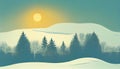 Flat Minimal Winter Background