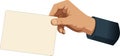 Hand Holding Blank Card Vector Illustration, Identity Marketing Business Branding Design Template Royalty Free Stock Photo