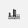 Flat Minimalist Sacramento Bridge bridge logo vector template