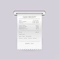 Flat mockup with check price on white background. Icon for print design
