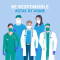 Flat Modern design Illustration of Be Responsible stay at home