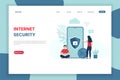 Flat modern design internet security landing page template Royalty Free Stock Photo