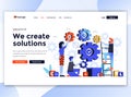 Flat Modern design of website template - We create solutions Royalty Free Stock Photo