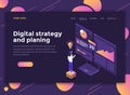 Flat Modern design of website template - Digital Strategy and Pl