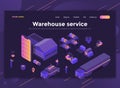 Flat Modern design of website template - Warehouse service
