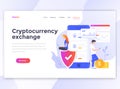 Flat Modern design of wesite template - Cryptocurrency exchange