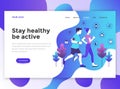 Flat Modern design of wesite template - Fitness