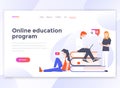 Flat Modern design of wesite template - Online Education program