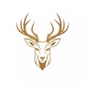 Flat modern logo deer head design. Generative ai concept Royalty Free Stock Photo