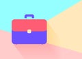 flat modern pastel colored portfolio briefcase icon with shadow Royalty Free Stock Photo