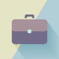 flat modern pastel colored portfolio briefcase icon with shadow Royalty Free Stock Photo