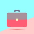 flat modern pastel colored portfolio briefcase icon with shadow Royalty Free Stock Photo