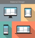 Flat modern responsive material design on various