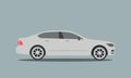 Flat modern silver car vector.Sport car design Royalty Free Stock Photo