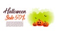 Halloween template banners in Flat modern style. Royalty Free Stock Photo