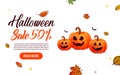 Halloween template banners sale in Flat modern style. Royalty Free Stock Photo