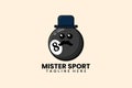 Flat modern template mister Billiard ball logo