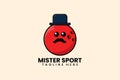 Flat modern template mister bowling ball logo