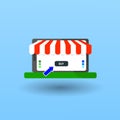 Flat modern vector illustration concept of online shopping web store