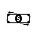 Flat money icon. Dollar symbol. Cash sign.