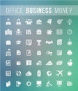 Flat monochrome silhouette business and finance vector icons